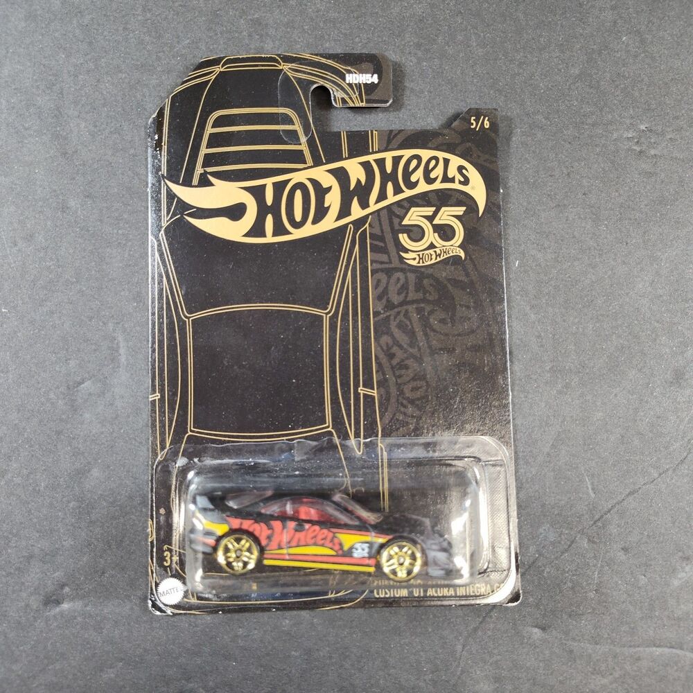 2023 Hot Wheels 55th Anniversary Black & Yellow Custom '01 Acura Integra GSR